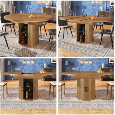 SANS MARQUE Esstisch Ausziehbar – 118x118x76,8 Cm – 43.2 Kg – Aus Mdf – Produktgröße: Esstisch Durchmesser – Erhöhen Sie Die Speicherfunktion – Ausziehbar Zu Oval SANS MARQUE Esstisch Ausziehbar – 118x118x76,8 Cm – 43.2 Kg – Aus Mdf – Produktgröße: Esstisch Durchmesser – Erhöhen Sie Die Speicherfunktion – Ausziehbar Zu Oval