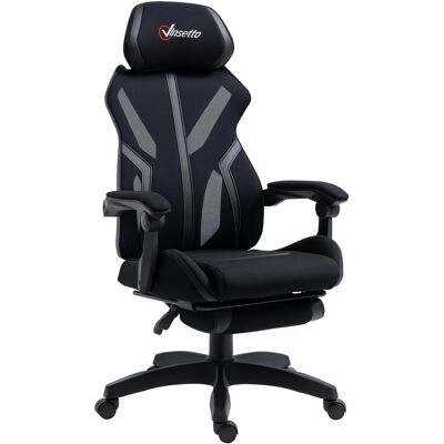 TREETALK Gaming-stuhl Mit Ausziehbarer Fußstütze, Drehbarer Und Neigbarer Bürostuhl Mit Verstellbarer Kopfstütze Und Höhe, 65 X 65 X 119–129 Cm, Schwarz TREETALK Gaming-stuhl Mit Ausziehbarer Fußstütze, Drehbarer Und Neigbarer Bürostuhl Mit Verstellbarer Kopfstütze Und Höhe, 65 X 65 X 119–129 Cm, Schwarz