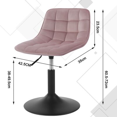 1x Barhocker Aus Samt 360° Drehstuhl Mit Lehne Verstellbarer Sitzhocker Stuhl Arbeitshocker Bürohocker Esszimmerstuhl Schminkhocker, Rosa - Woltu 1x Barhocker Aus Samt 360° Drehstuhl Mit Lehne Verstellbarer Sitzhocker Stuhl Arbeitshocker Bürohocker Esszimmerstuhl Schminkhocker, Rosa - Woltu