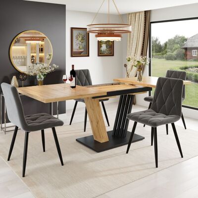 SANS MARQUE Ausziehtisch 120/160x80x76 – 120x80x76 Cm – 32.7 Kg – Aus Metall – Produktmaße: Der Esstisch – Hochwertige Tischplatte – Verstellbare Tischfüße SANS MARQUE Ausziehtisch 120/160x80x76 – 120x80x76 Cm – 32.7 Kg – Aus Metall – Produktmaße: Der Esstisch – Hochwertige Tischplatte – Verstellbare Tischfüße