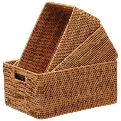 HEAT Aufbewahrungskorb Aus Rattan, Praktischer Schreibtisch-organizer, Gewebter Aufbewahrungskorb Für Den Couchtisch HEAT Aufbewahrungskorb Aus Rattan, Praktischer Schreibtisch-organizer, Gewebter Aufbewahrungskorb Für Den Couchtisch