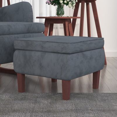 Hocker Mit Holzbeinen Dunkelgrau Samt - Vidaxl Hocker Mit Holzbeinen Dunkelgrau Samt - Vidaxl