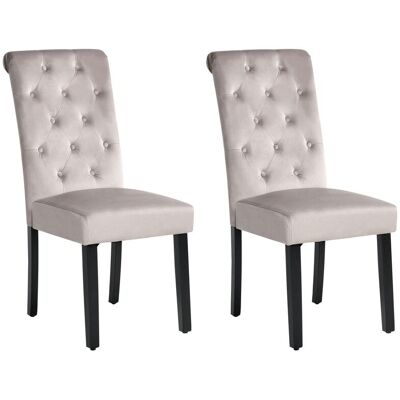 BELIANI Esszimmerstuhl 2er Set Velva Samtstoff Grau BELIANI Esszimmerstuhl 2er Set Velva Samtstoff Grau