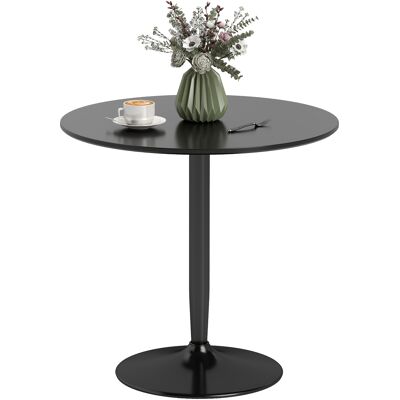 OEM Esstisch Für 2 Personen, Runde Tischplatte Ø80 Cm, Mdf Und Stahl, Rutschfest, Schwarz, 75h Cm OEM Esstisch Für 2 Personen, Runde Tischplatte Ø80 Cm, Mdf Und Stahl, Rutschfest, Schwarz, 75h Cm