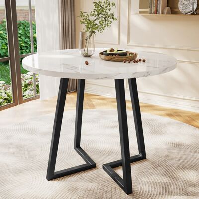 SANS MARQUE Runder Esstisch – 9 Kg – Aus Mdf – Einzigartiges Design – Multifunktionaler Esstisch – Stabiles Metallgestell – Exquisites Marmor-muster SANS MARQUE Runder Esstisch – 9 Kg – Aus Mdf – Einzigartiges Design – Multifunktionaler Esstisch – Stabiles Metallgestell – Exquisites Marmor-muster