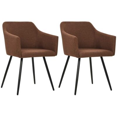 Esszimmerstühle 2 Stk. Braun Stoff Vidaxl Esszimmerstühle 2 Stk. Braun Stoff Vidaxl