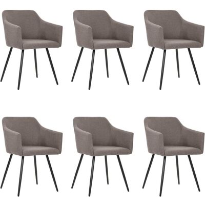Esszimmerstühle 6 Stk. Taupe Stoff Vidaxl Esszimmerstühle 6 Stk. Taupe Stoff Vidaxl