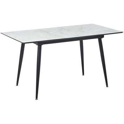 Beliani Schwarz Weiß MDF Ausziehbarer Esstisch - Modernes Rechteckdesign Beliani Schwarz Weiß MDF Ausziehbarer Esstisch - Modernes Rechteckdesign