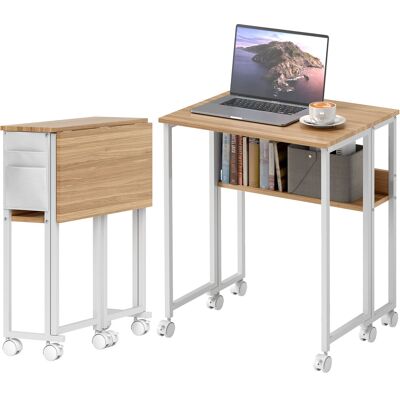 OEM Faltbarer Schreibtisch, Zum Beistelltisch Umwandelbar, Offenes Regal, Natur OEM Faltbarer Schreibtisch, Zum Beistelltisch Umwandelbar, Offenes Regal, Natur
