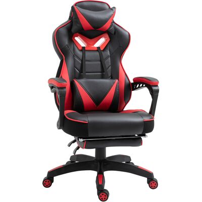OEM Ergonomischer Bürostuhl, Gaming Stuhl, Drehstuhl Mit Einziehbare Fußstütze Und Verstellbarer Rücken Schaumstoff+pu-leder+metall, Schwarz+rot, 65 X 70 X 118,5-128,5 Cm OEM Ergonomischer Bürostuhl, Gaming Stuhl, Drehstuhl Mit Einziehbare Fußstütze Und Verstellbarer Rücken Schaumstoff+pu-leder+metall, Schwarz+rot, 65 X 70 X 118,5-128,5 Cm