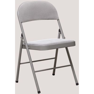 Sklum - 2er Set Klappstühle Aus Samt Keiren Grau Perle Sklum - 2er Set Klappstühle Aus Samt Keiren Grau Perle