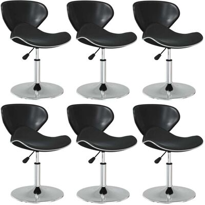vidaXL 6 Schwarze Kunstleder Esszimmerstühle - Esszimmerstühle vidaXL 6 Schwarze Kunstleder Esszimmerstühle - Esszimmerstühle