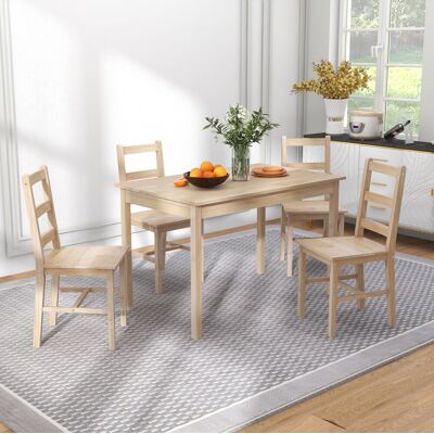 5-teiliges Tisch- Und Stuhlset, Rechteckiger Tisch 118 X 73 Cm, 4 Plätze, Naturholz Havrya 5-teiliges Tisch- Und Stuhlset, Rechteckiger Tisch 118 X 73 Cm, 4 Plätze, Naturholz Havrya