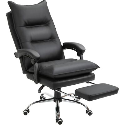 OEM Bürostuhl Ergonomischer Schreibtischstuhl Mit Armlehne, Fußstütze, Höhenverstellbarer Drehstuhl Aus Kunstleder, Gepolstert Computerstuhl, Schwarz OEM Bürostuhl Ergonomischer Schreibtischstuhl Mit Armlehne, Fußstütze, Höhenverstellbarer Drehstuhl Aus Kunstleder, Gepolstert Computerstuhl, Schwarz