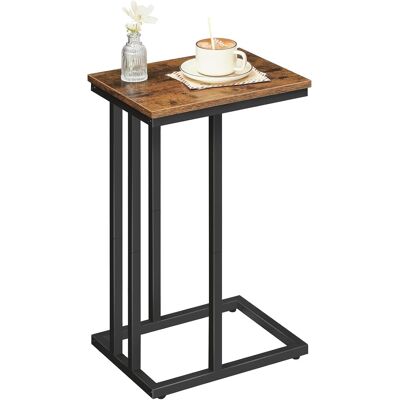 Hoobro - Beistelltisch, Sofatisch, C-form, Kleine Kaffeetisch, 45.9 X 24.8 X 63.5 Cm, Wohnzimmertisch Mit Verstellbare Füße, Metallgestell, Industrie-design Ebf02sf01g1 Hoobro - Beistelltisch, Sofatisch, C-form, Kleine Kaffeetisch, 45.9 X 24.8 X 63.5 Cm, Wohnzimmertisch Mit Verstellbare Füße, Metallgestell, Industrie-design Ebf02sf01g1