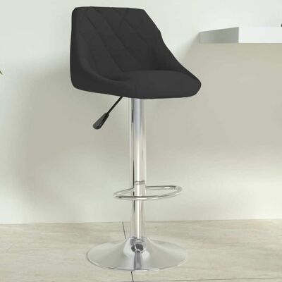 vidaXL Schwarzer Samt Barhocker - Höhenverstellbar, Drehbar, Modernes Design vidaXL Schwarzer Samt Barhocker - Höhenverstellbar, Drehbar, Modernes Design