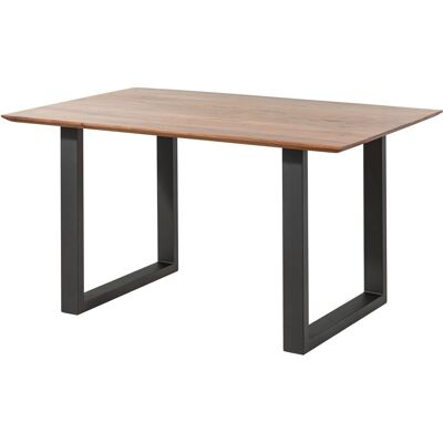Massivmoebel24 - Esstisch Akazie 160x90 Natur Lackiert / U-beine Anth. Matt Swiss Edge Massivmoebel24 - Esstisch Akazie 160x90 Natur Lackiert / U-beine Anth. Matt Swiss Edge
