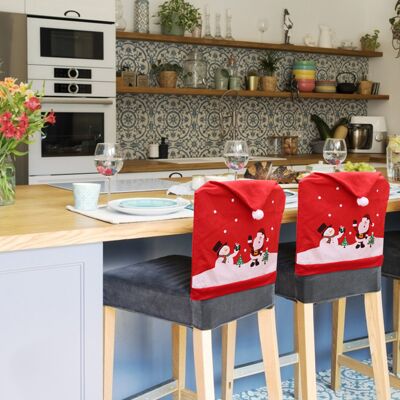 HEAT 2er-set Weihnachtsmann-schneemann-hocker, Stühle Aus Vliesstoff Für Kinder, Verspielte Zimmerdekoration HEAT 2er-set Weihnachtsmann-schneemann-hocker, Stühle Aus Vliesstoff Für Kinder, Verspielte Zimmerdekoration