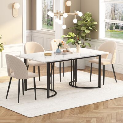 SANS MARQUE Tisch – 140x80x75 Cm – 17.6 Kg – Aus Mdf – Einzigartiges Design – Multifunktionaler Esstisch – Stabiles Metallgestell – Exquisites SANS MARQUE Tisch – 140x80x75 Cm – 17.6 Kg – Aus Mdf – Einzigartiges Design – Multifunktionaler Esstisch – Stabiles Metallgestell – Exquisites