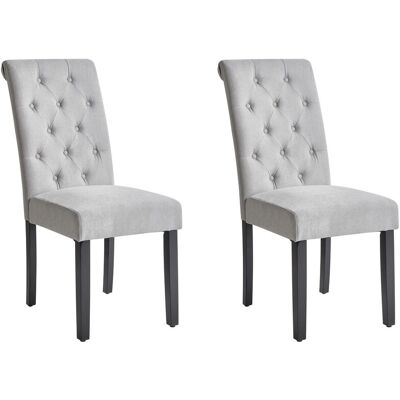 BELIANI Esszimmerstuhl 2er Set Velva Stoff Grau BELIANI Esszimmerstuhl 2er Set Velva Stoff Grau