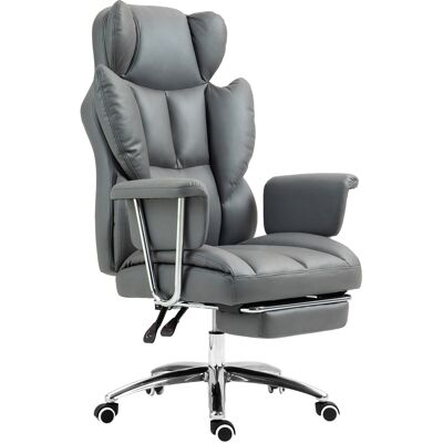 OEM Ergonomischer Bürostuhl, Gepolstert, Mit Fußstütze, Verstellbarer Lehne, 360° Drehbar, Dunkelgrau OEM Ergonomischer Bürostuhl, Gepolstert, Mit Fußstütze, Verstellbarer Lehne, 360° Drehbar, Dunkelgrau
