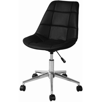Bizzotto - Moderner Schreibtischstuhl, Entspannend, Schwarzer Drehstuhl Mit Rollen Für Arbeitszimmer Und Schlafzimmer -schwarz Bizzotto - Moderner Schreibtischstuhl, Entspannend, Schwarzer Drehstuhl Mit Rollen Für Arbeitszimmer Und Schlafzimmer -schwarz