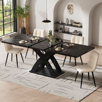 SANS MARQUE Ausziehbarer Esstisch – 120x80x75 Cm – 34.8 Kg – Aus Metall – Produktabmessungen: Esstisch Länge – Hochwertige Tischplatte – Unverwechselbares Design SANS MARQUE Ausziehbarer Esstisch – 120x80x75 Cm – 34.8 Kg – Aus Metall – Produktabmessungen: Esstisch Länge – Hochwertige Tischplatte – Unverwechselbares Design