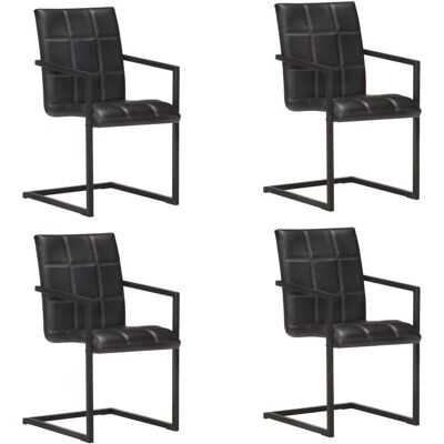 Freischwinger 4 Stk. Schwarz Echtleder Vidaxl Freischwinger 4 Stk. Schwarz Echtleder Vidaxl