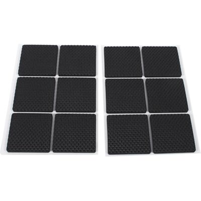 HEAT 12 Schwarze, Selbstklebende Antirutschpads Für Möbel, Sofa, Tisch, Stuhl, Gummipads, Bodenschoner HEAT 12 Schwarze, Selbstklebende Antirutschpads Für Möbel, Sofa, Tisch, Stuhl, Gummipads, Bodenschoner