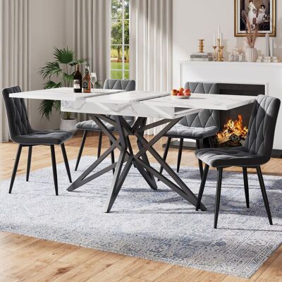 SANS MARQUE Ausziehbarer Esstisch – 120x80x76 Cm – 29 Kg – Aus Metall – Tischmaße: Der Tisch – Einzigartiges Design – Robust Und Langlebig – Verstellbare SANS MARQUE Ausziehbarer Esstisch – 120x80x76 Cm – 29 Kg – Aus Metall – Tischmaße: Der Tisch – Einzigartiges Design – Robust Und Langlebig – Verstellbare
