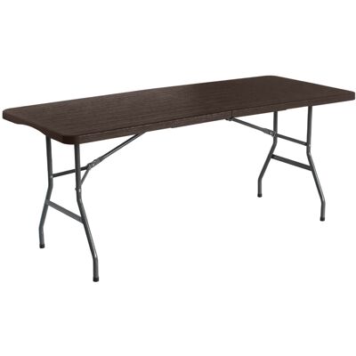 7h Seven House - 7house Tragbarer Klapptisch, 180 Cm, Kunstharz, Holzoptik, Braun 7h Seven House - 7house Tragbarer Klapptisch, 180 Cm, Kunstharz, Holzoptik, Braun