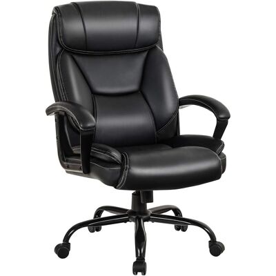 Costway Buerostuhl Chefsessel Belastbar Bis 220kg, Hoehenverstellbarer Computerstuhl 360 ° Drehbar, Moderner Lederstuhl Mit Rueckenlehne, Kopfstuetze, Lordosenstuetze Und Gepolsterter Armlehne Costway Buerostuhl Chefsessel Belastbar Bis 220kg, Hoehenverstellbarer Computerstuhl 360 ° Drehbar, Moderner Lederstuhl Mit Rueckenlehne, Kopfstuetze, Lordosenstuetze Und Gepolsterter Armlehne