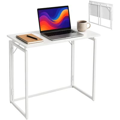 Relaxdays Schreibtisch, Hxbxt: 74 X 80 X 40 Cm, Klappbar, Platzsparend, Arbeitstisch, Bürotisch Home Office, Weiß Relaxdays Schreibtisch, Hxbxt: 74 X 80 X 40 Cm, Klappbar, Platzsparend, Arbeitstisch, Bürotisch Home Office, Weiß