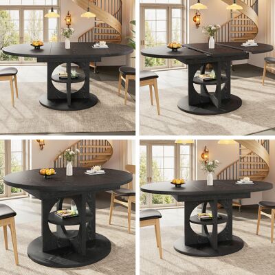 SANS MARQUE Ausziehbarer Esstisch – 110x110x76 Cm – 38.6 Kg – Aus Mdf – Flexibel Ausziehbare Tischplatte – Integrierter Stauraum In Der Mitte – Modell B SANS MARQUE Ausziehbarer Esstisch – 110x110x76 Cm – 38.6 Kg – Aus Mdf – Flexibel Ausziehbare Tischplatte – Integrierter Stauraum In Der Mitte – Modell B
