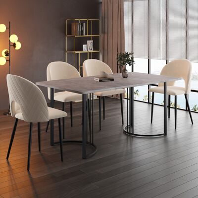 SANS MARQUE Tisch – 140x80x75 Cm – 17.6 Kg – Aus Mdf – Einzigartiges Design – Multifunktionaler Esstisch – Stabiles Metallgestell – Exquisites Marmor-muster SANS MARQUE Tisch – 140x80x75 Cm – 17.6 Kg – Aus Mdf – Einzigartiges Design – Multifunktionaler Esstisch – Stabiles Metallgestell – Exquisites Marmor-muster