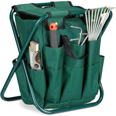 Gartenwerkzeug Hocker, Gartengeräte Aufbewahrung, Klappbar, Hxbxt: 42 X 30 X 39 Cm, Klapphocker Gartenarbeit, Grün - Relaxdays Gartenwerkzeug Hocker, Gartengeräte Aufbewahrung, Klappbar, Hxbxt: 42 X 30 X 39 Cm, Klapphocker Gartenarbeit, Grün - Relaxdays