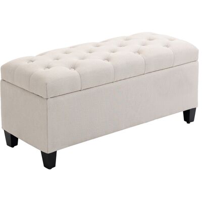 Sitzbank Polsterbank Mit Stauraum Truhenbank Flur Schlafzimmer Wohnzimmer Leinenartiges Polyester Gummiholz Cremeweiß 100 X 40 X 44 Cm - Homcom Sitzbank Polsterbank Mit Stauraum Truhenbank Flur Schlafzimmer Wohnzimmer Leinenartiges Polyester Gummiholz Cremeweiß 100 X 40 X 44 Cm - Homcom