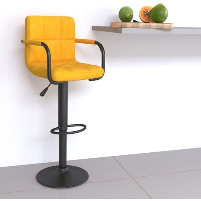 Vidaxl - Gelber Samt Küchenhocker - 144906 Vidaxl - Gelber Samt Küchenhocker - 144906