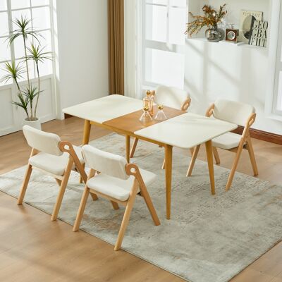 KELLANY Klappstühle Mit Gepolsterten Sitzen Aus Massivholz (buche), Stapelbare Esszimmerstühle (4-set), Als Zusatzstühle Für Küche, Büro, Hochzeit, Party, Picknick.beige KELLANY Klappstühle Mit Gepolsterten Sitzen Aus Massivholz (buche), Stapelbare Esszimmerstühle (4-set), Als Zusatzstühle Für Küche, Büro, Hochzeit, Party, Picknick.beige