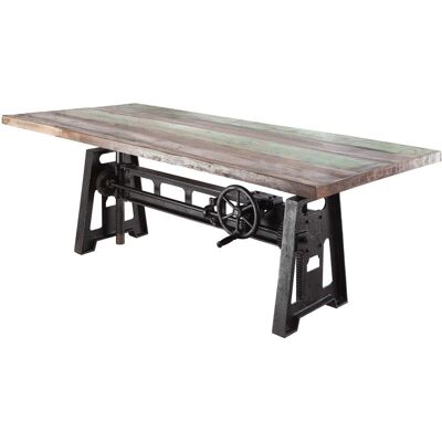 Massivmoebel24 Esstisch Altholz Höhenverstellbar 220x100x75-105 Mehrfarbig Lackiert Industrial 24 Massivmoebel24 Esstisch Altholz Höhenverstellbar 220x100x75-105 Mehrfarbig Lackiert Industrial 24