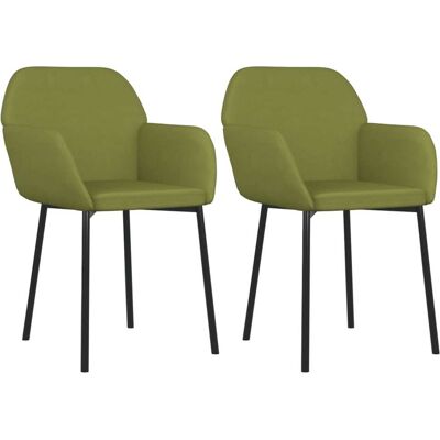 VIDAXL - Samtgrüne Esstischstühle 2er-Set - Velvet - Green - Esstischstühle VIDAXL - Samtgrüne Esstischstühle 2er-Set - Velvet - Green - Esstischstühle