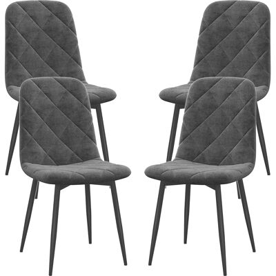 OEM Esszimmerstühle, 4er-set Küchenstühle Mit Rückenlehne, Samtoptik, Polsterstühle Mit Metallbeinen, Für Esstisch, Grau OEM Esszimmerstühle, 4er-set Küchenstühle Mit Rückenlehne, Samtoptik, Polsterstühle Mit Metallbeinen, Für Esstisch, Grau