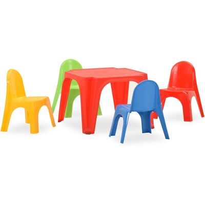 vidaXL Kinder Tisch und Stuhl Set PP - Buntes Outdoor Möbel vidaXL Kinder Tisch und Stuhl Set PP - Buntes Outdoor Möbel