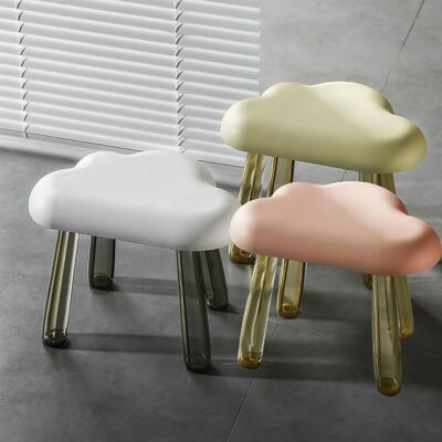 JUTE Leichter Und Luxuriöser, Transparenter Hocker In Wolkenform, Schuhabstellhocker, Kreativer Niedriger Hocker Für Kinder, Kunststoffplatte Für Neben Den Wohnzimmertisch, Weiß JUTE Leichter Und Luxuriöser, Transparenter Hocker In Wolkenform, Schuhabstellhocker, Kreativer Niedriger Hocker Für Kinder, Kunststoffplatte Für Neben Den Wohnzimmertisch, Weiß