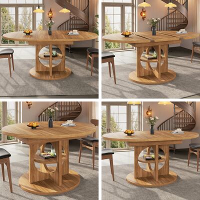 SANS MARQUE Ausziehbarer Esstisch – 110x110x76 Cm – 38.6 Kg – Aus Mdf – Flexibel Ausziehbare Tischplatte – Integrierter Stauraum In Der Mitte – Mit Stauraum SANS MARQUE Ausziehbarer Esstisch – 110x110x76 Cm – 38.6 Kg – Aus Mdf – Flexibel Ausziehbare Tischplatte – Integrierter Stauraum In Der Mitte – Mit Stauraum