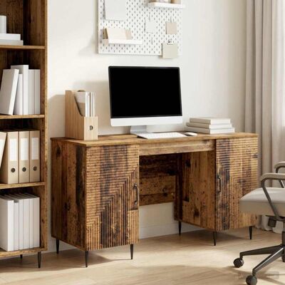 SORRUDER Vidaxl Schreibtisch Mit Regal Altholz 142,5 X 50 X 75 Cm Holzwerkstoff SORRUDER Vidaxl Schreibtisch Mit Regal Altholz 142,5 X 50 X 75 Cm Holzwerkstoff