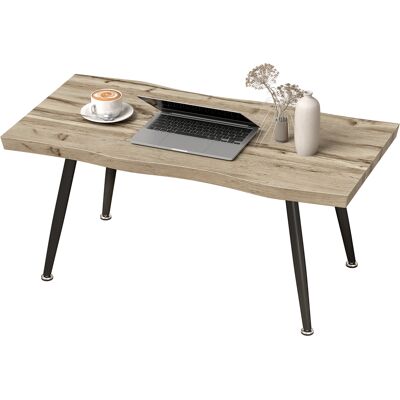 OEM Couchtisch Beistelltisch Mit Stahlbeine, 4 Cm Dicker Tischplatte Wohnzimmertisch 100 X 50 X 45 Cm Eiche+schwarz OEM Couchtisch Beistelltisch Mit Stahlbeine, 4 Cm Dicker Tischplatte Wohnzimmertisch 100 X 50 X 45 Cm Eiche+schwarz