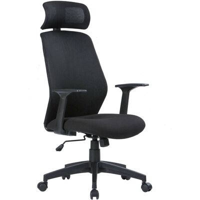 SERENA Bürostuhl Brisbane, Präsidentensessel Mit Armlehnen Und Kopfstütze, Ergonomischer Bürostuhl, Cm 63x62h117/126, Schwarz SERENA Bürostuhl Brisbane, Präsidentensessel Mit Armlehnen Und Kopfstütze, Ergonomischer Bürostuhl, Cm 63x62h117/126, Schwarz