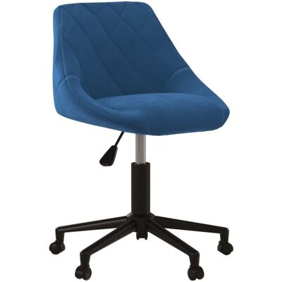 vidaXL Blaue Samt-Bürostuhl - Drehbarer Chefsessel vidaXL Blaue Samt-Bürostuhl - Drehbarer Chefsessel