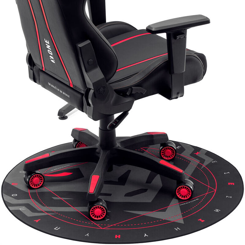 DIABLO CHAIRS Gaming Bodenschutzmatte Bürostuhl Stuhl Unterlage Stoff Gummi rutschfest Kratzfest ø 100 cm (Black)